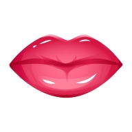 Вектор Реалистичная векторная иконка губ, выделенная на белом. женщины 3d рот, красная блестящая глянцевая помада. гламурная иллюстрация моды.